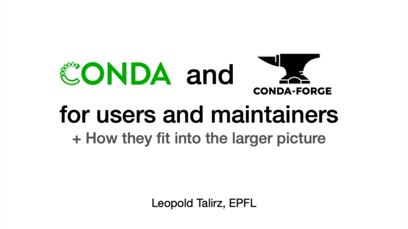 conda and conda-forge for users and maintainers